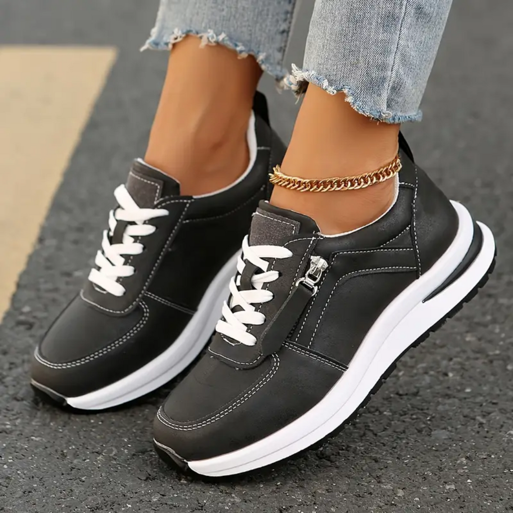 Eileen | Women's Casual Shoes – Vegan Leather With Side Zipper