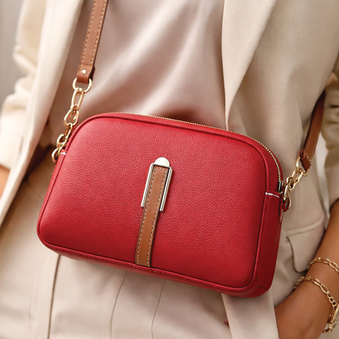 Elaine | Vegan Leather Crossbody Bag – Compact Design With Gold-Tone Hardware