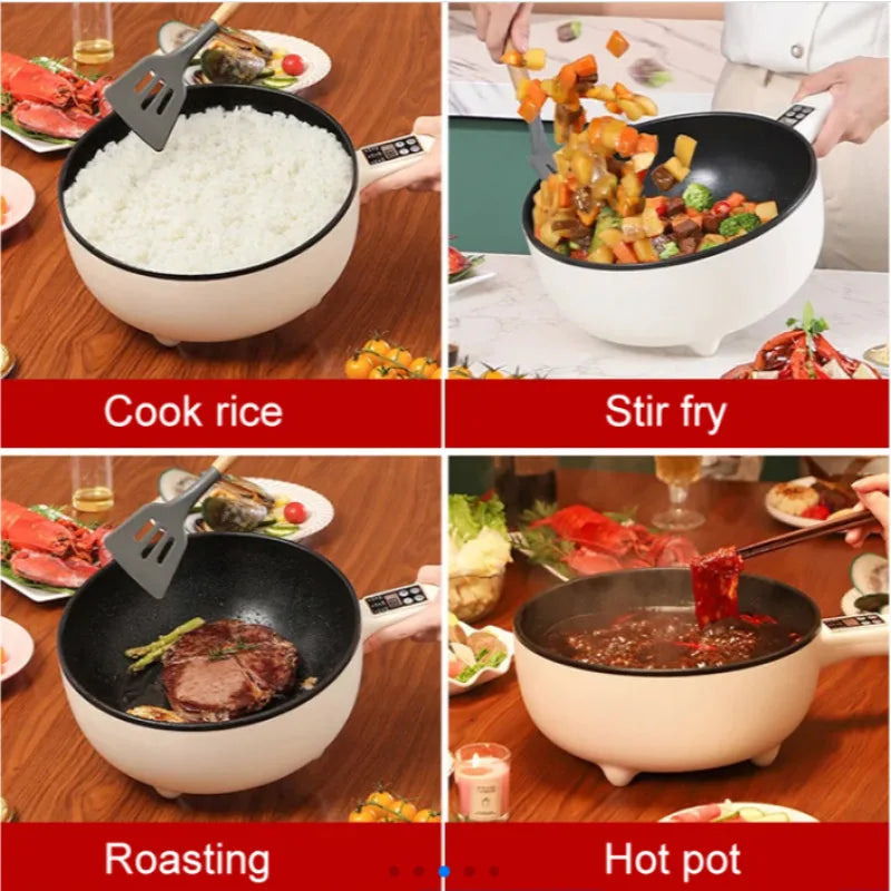 Electric Cooking Wok | Handle Controls, Footed Base