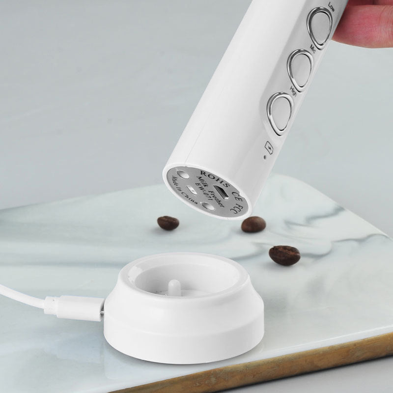 Electric Milk Frother Maker | Three Heads, Charging Base