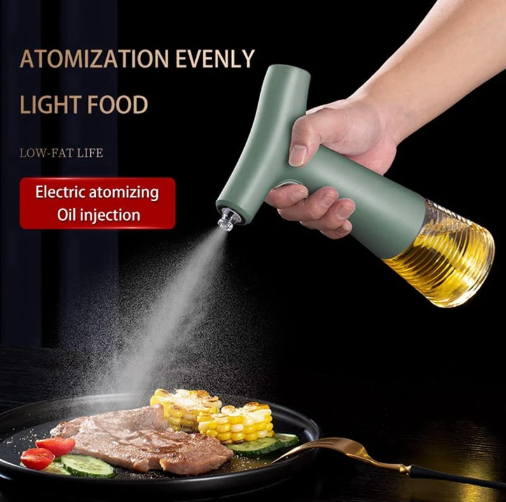 Electric Olive Oil Spray | One-Press Trigger, Clear Reservoir