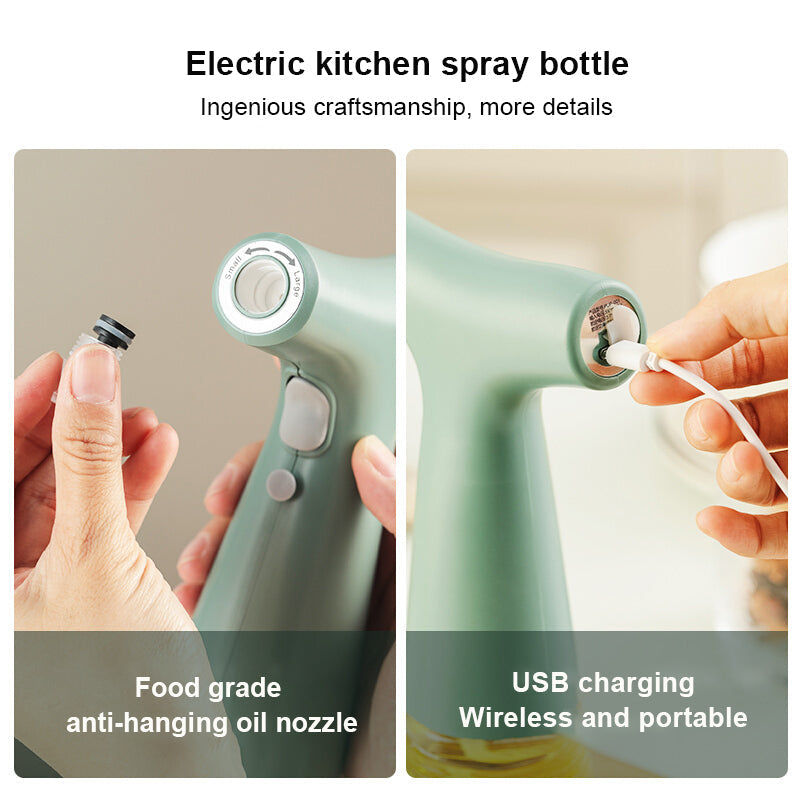 Electric Olive Oil Spray | One-Press Trigger, Clear Reservoir