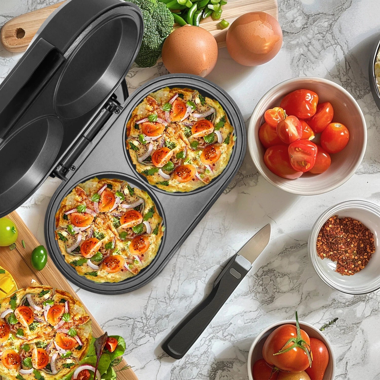 Electric Omelette Maker | Dual Non-Stick Egg Cooker
