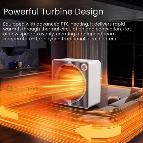 Electric PTC Ceramic Heater 500W | Rapid Heat-Up & Even Heat Distribution | Low Energy, Overheat & Tip-Over Protection