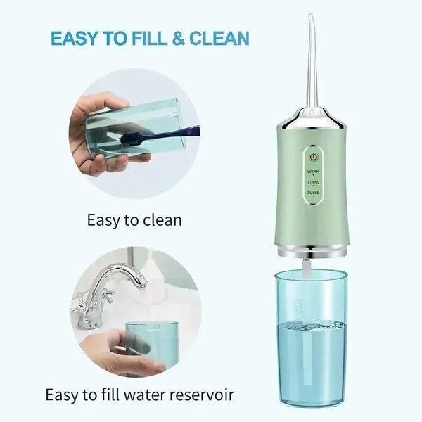 Electric Water Flosser | 3 Pressure Modes, IPX7 Waterproof | 1000mAh Battery, 60 Min Cordless Use, Quiet Design
