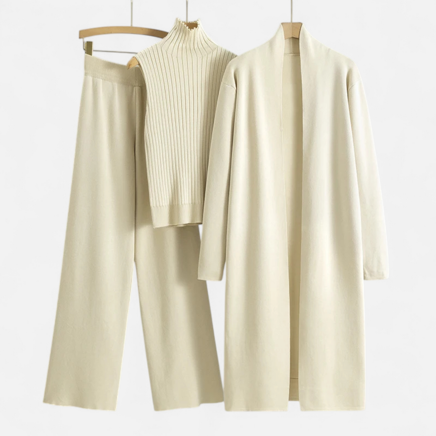 ElegantKnits | Women's 3-Piece Cardigan Set – Soft Knitted Fabric 16