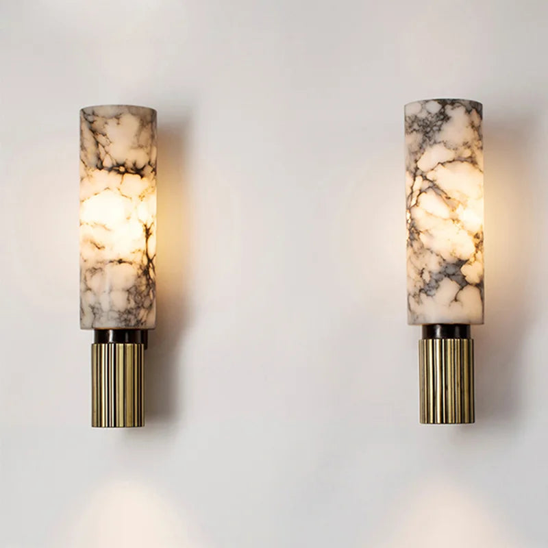 Marbellux | Elegant Natural Marble LED Wall Sconce Light