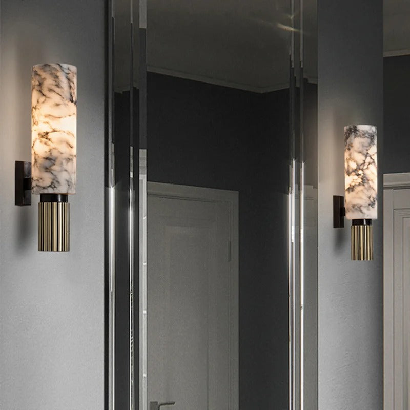 Marbellux | Elegant Natural Marble LED Wall Sconce Light
