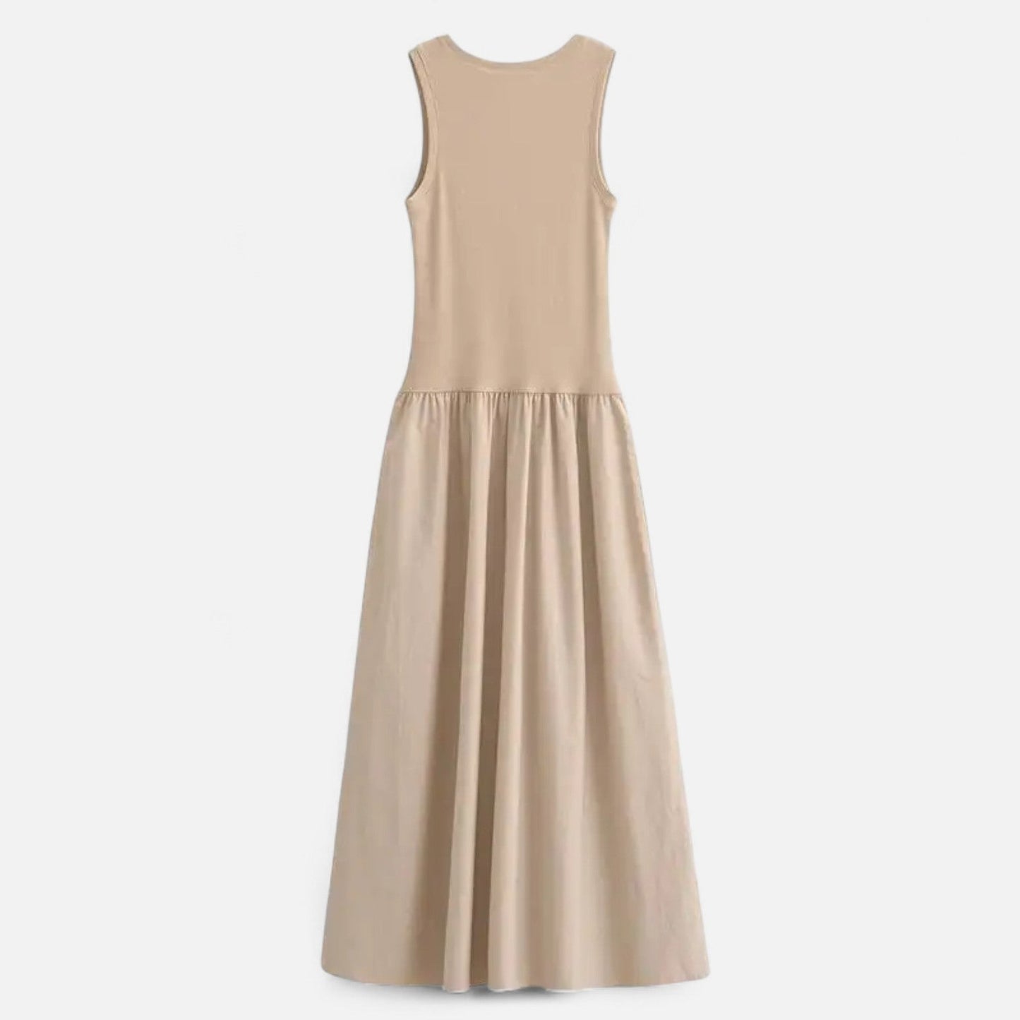 ElegantWear | Women's Dress - Sleeveless Midi A-Line with Defined Waist 4
