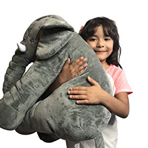 Elephant Pillow Soft Toy Plush | Soft Huggable Design for Cot or Bed | Comforting Companion for Babies and Kids