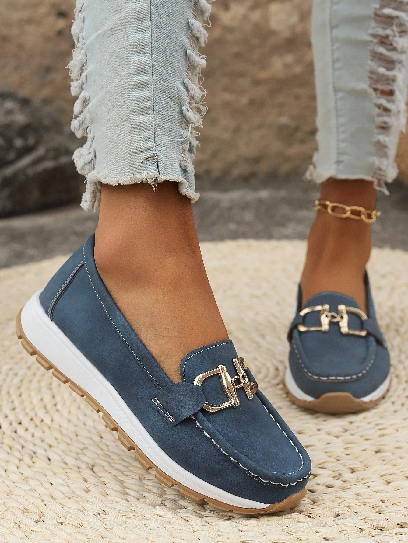 Ellie | Women's Vegan Leather Loafers – Flat Wedge Design, Slip-Resistant
