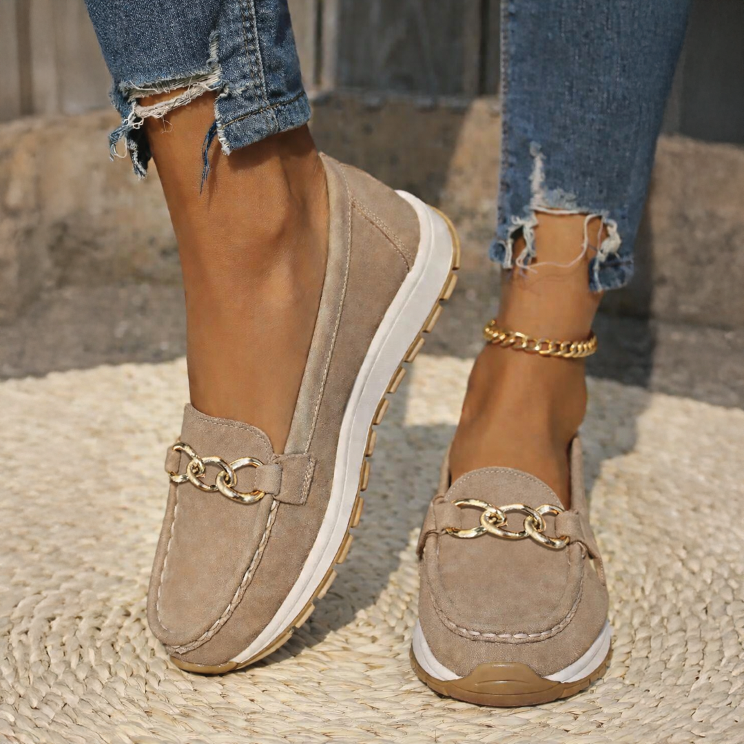 Ellie | Women's Vegan Leather Loafers – Flat Wedge Design, Slip-Resistant