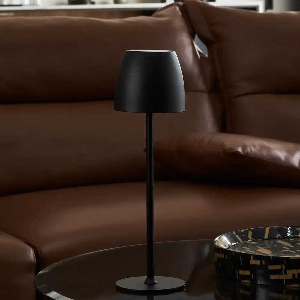 Waterproof Cordless Rechargeable Table Lamp Iron 10 x 38 cm | Black, White, Brown | 24-Hour Battery, Touch Dimmable 5