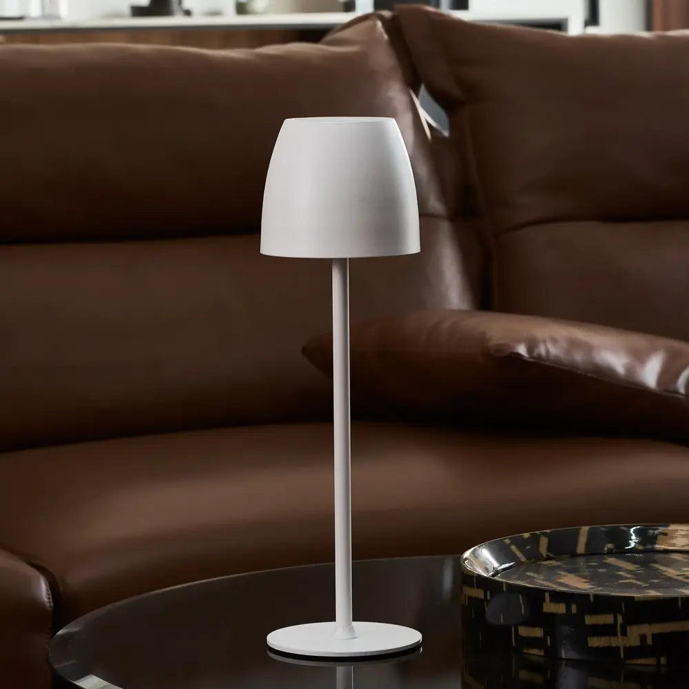 Waterproof Cordless Rechargeable Table Lamp Iron 10 x 38 cm | Black, White, Brown | 24-Hour Battery, Touch Dimmable 2