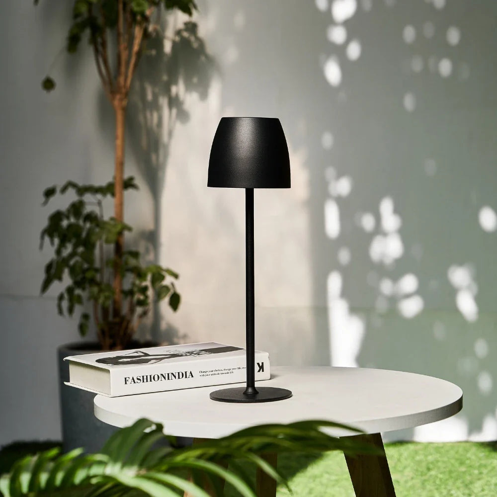 Waterproof Cordless Rechargeable Table Lamp Iron 10 x 38 cm | Black, White, Brown | 24-Hour Battery, Touch Dimmable 1
