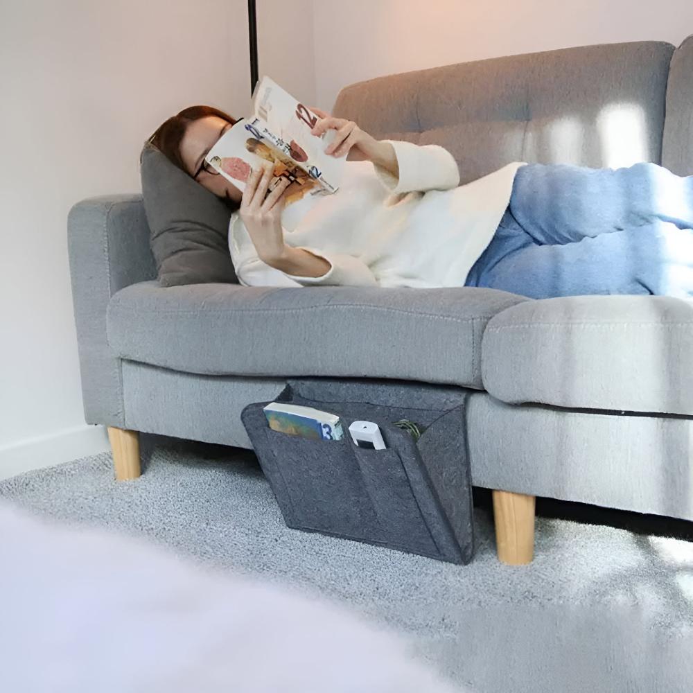 Felt Bedside Storage Organiser | Pockets And Cable Slot
