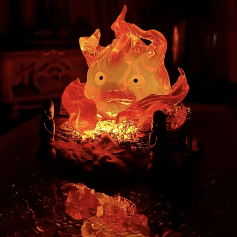 Flame Character Night Light | Handcrafted LED Resin Lamp | Warm Cosy Ambient Glow for Bedroom & Living Room Decor