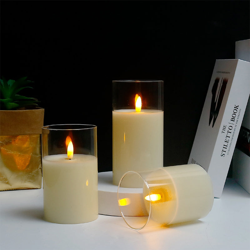 Flameless LED Candle with 3D Wick | Remote Control, Adjustable Brightness, 8-Hour Timer | Real Wax, Flicker Flame Effect