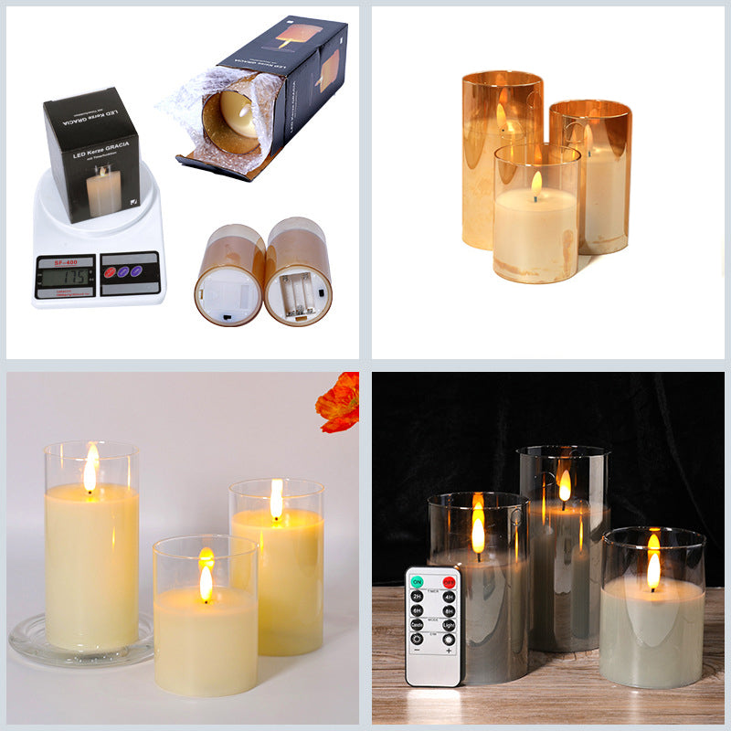 Flameless LED Candle with 3D Wick | Remote Control, Adjustable Brightness, 8-Hour Timer | Real Wax, Flicker Flame Effect