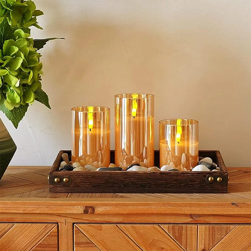Flameless LED Candle with 3D Wick | Remote Control, Adjustable Brightness, 8-Hour Timer | Real Wax, Flicker Flame Effect