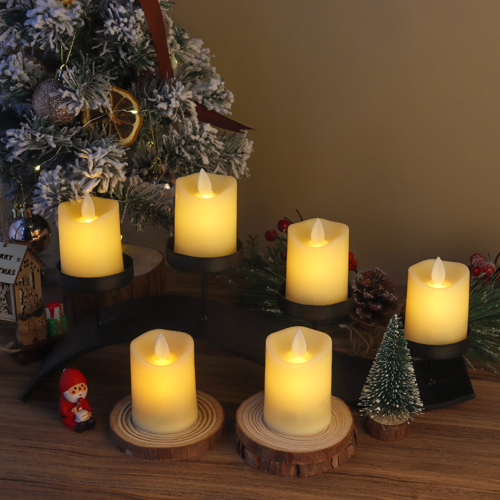 Flameless LED Candles Set of 6 | Realistic Flickering Flame, Battery Operated | Cool-Touch Safe Plastic Home Decor