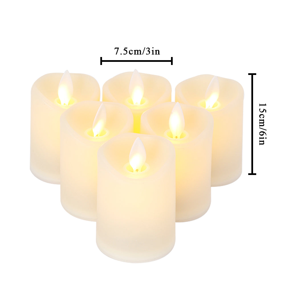 Flameless LED Candles Set of 6 | Realistic Flickering Flame, Battery Operated | Cool-Touch Safe Plastic Home Decor