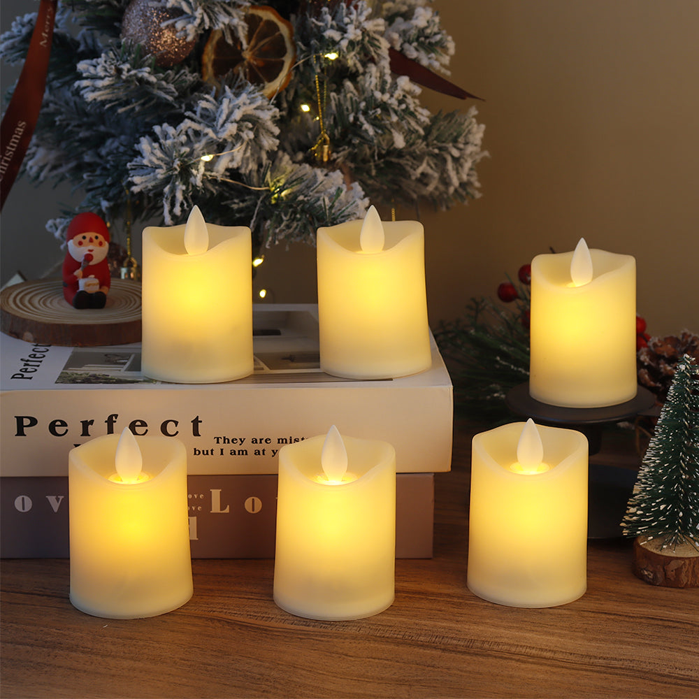 Flameless LED Candles Set of 6 | Realistic Flickering Flame, Battery Operated | Cool-Touch Safe Plastic Home Decor