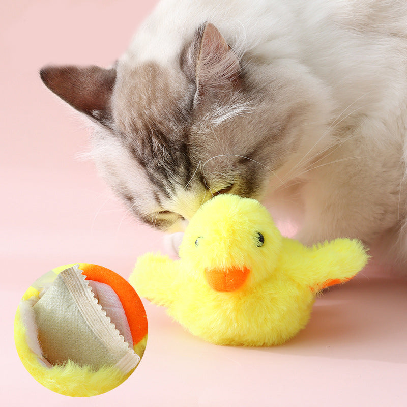 Flapping Duck Cat Toy | Motion Sensor Activated Flapping and Quacking | USB Rechargeable Plush Interactive Toy for Cats