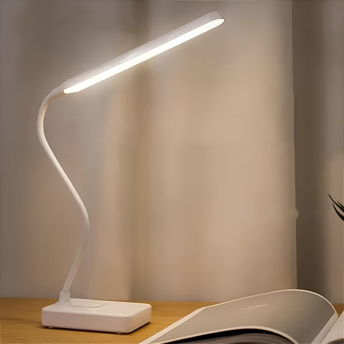 Flexible Arm Desk Lamp | Warm, Natural & Cool White, Dimmable | USB-Rechargeable or Plug-In Power, 6-8 Hour Battery 6