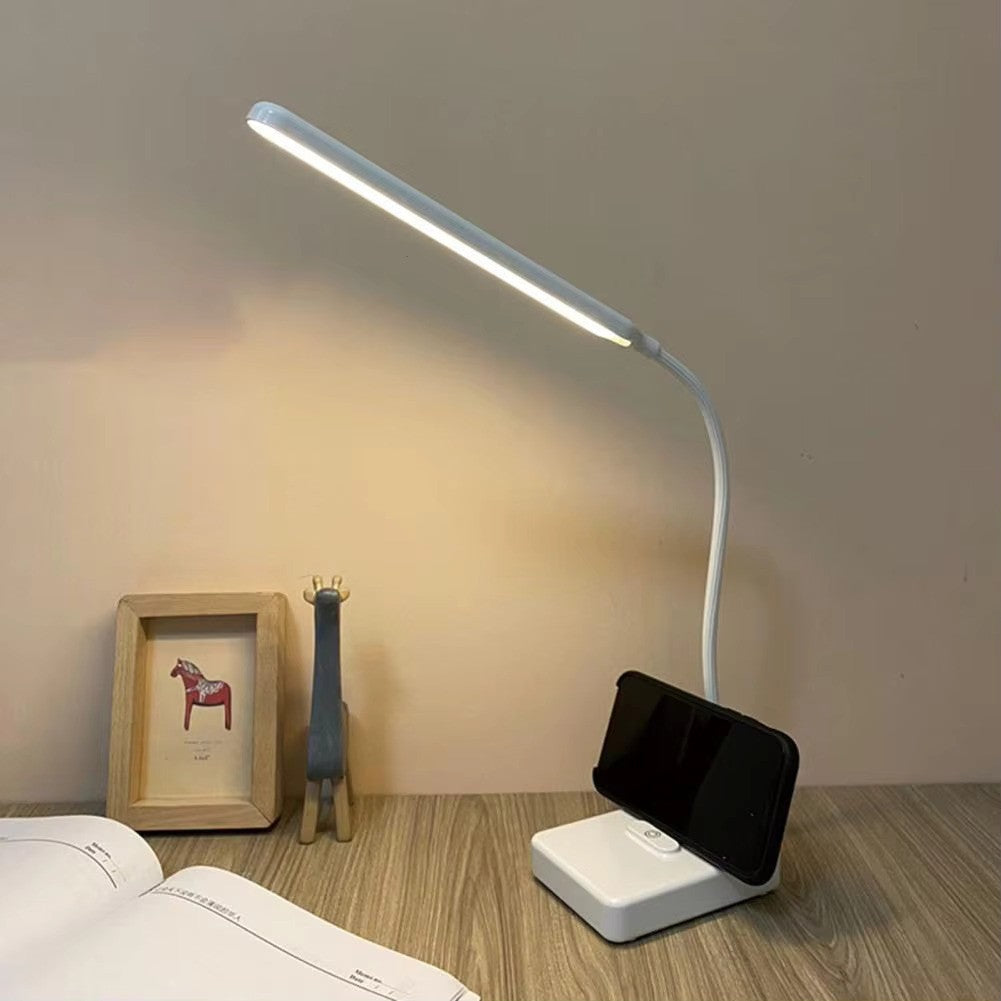 Flexible Arm Desk Lamp | Warm, Natural & Cool White, Dimmable | USB-Rechargeable or Plug-In Power, 6-8 Hour Battery 5