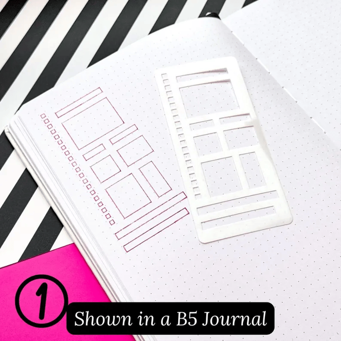 Flexible Mylar Dot Grid Stencil Set 3-Pack | Fits 5mm Journal Grids | Crisp Lines, Clean Boxes & Layouts Every Page