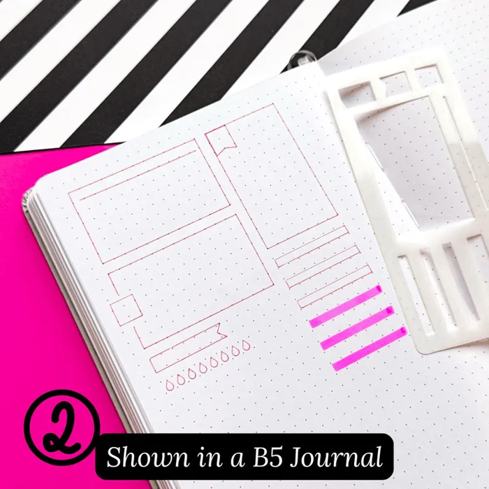 Flexible Mylar Dot Grid Stencil Set 3-Pack | Fits 5mm Journal Grids | Crisp Lines, Clean Boxes & Layouts Every Page