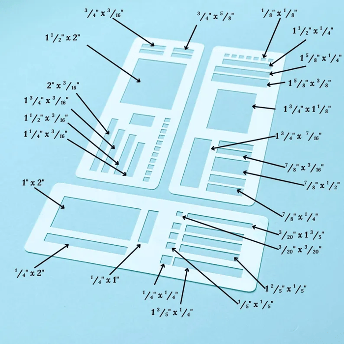 Flexible Mylar Dot Grid Stencil Set 3-Pack | Fits 5mm Journal Grids | Crisp Lines, Clean Boxes & Layouts Every Page