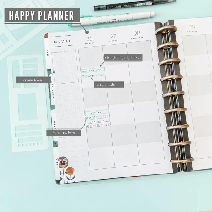 Flexible Mylar Dot Grid Stencil Set 3-Pack | Fits 5mm Journal Grids | Crisp Lines, Clean Boxes & Layouts Every Page