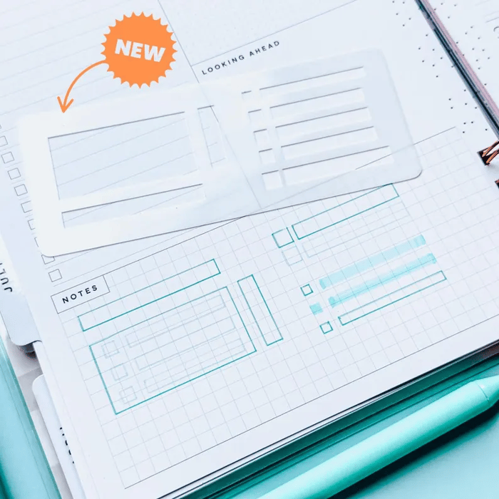 Flexible Mylar Dot Grid Stencil Set 3-Pack | Fits 5mm Journal Grids | Crisp Lines, Clean Boxes & Layouts Every Page