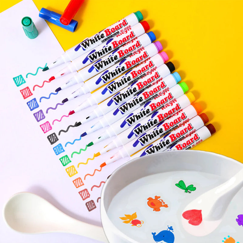 Floating Marker Pen Painting Kit | Draws Shapes That Float on Water | Mess-Free Creative Toy for Kids and Families