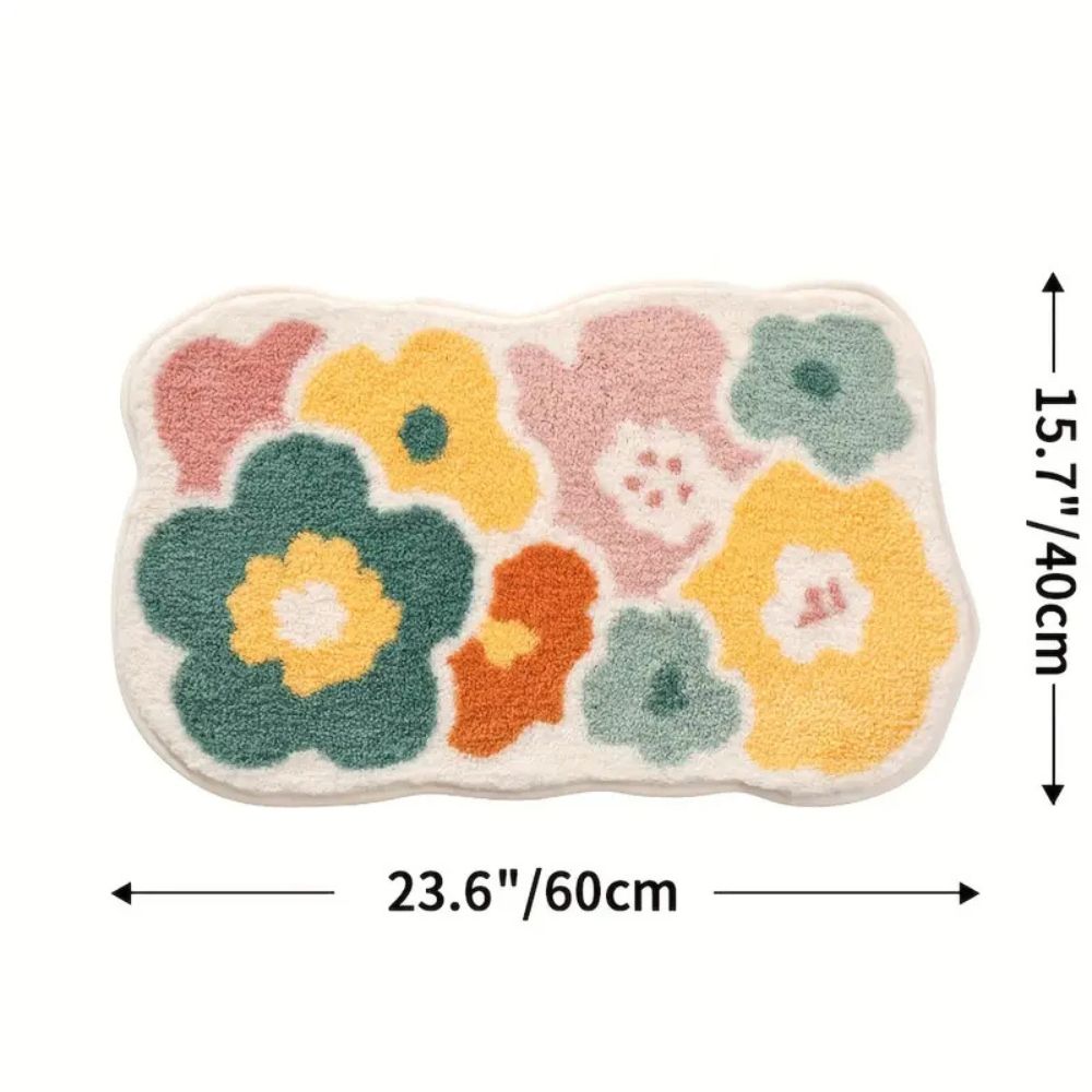 FloralDesign | Non Slip Bath Mat – Ultra-Soft Microfiber, Quick Drying