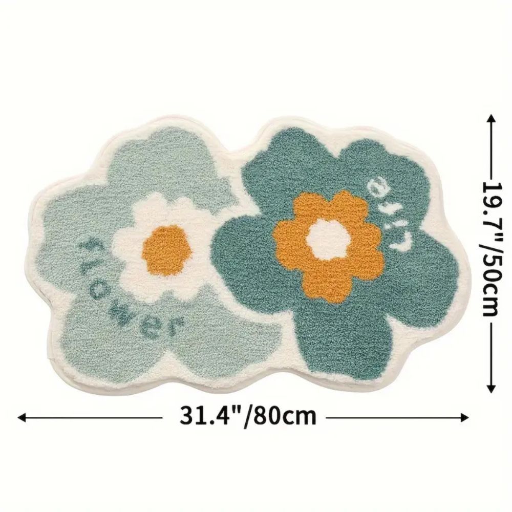 FloralDesign | Non Slip Bath Mat – Ultra-Soft Microfiber, Quick Drying