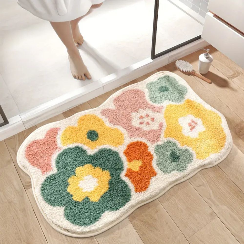 FloralDesign | Non Slip Bath Mat – Ultra-Soft Microfiber, Quick Drying