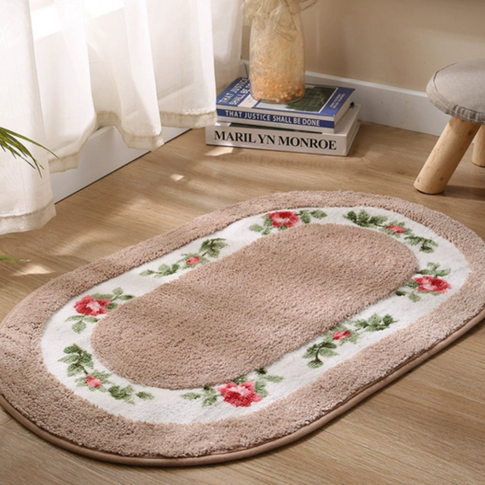 FloralNest | Non Slip Bath Mat – Soft Microfibre Floral Design