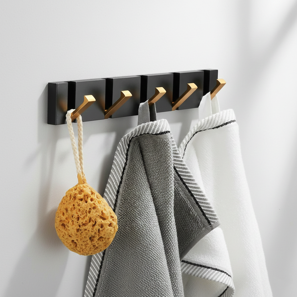 Foldable Wall Hook | Two Folding Arms, Flush Backplate