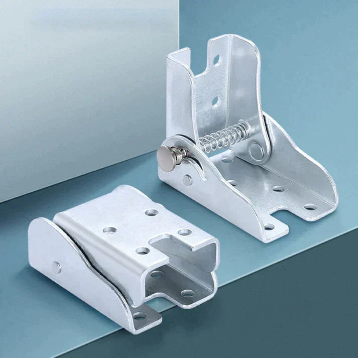 Folding Table Leg Hinge Steel | 90 Degree Spring-Loaded Self-Lock | Rust-Resistant Bracket Holds 120kg for DIY Furniture