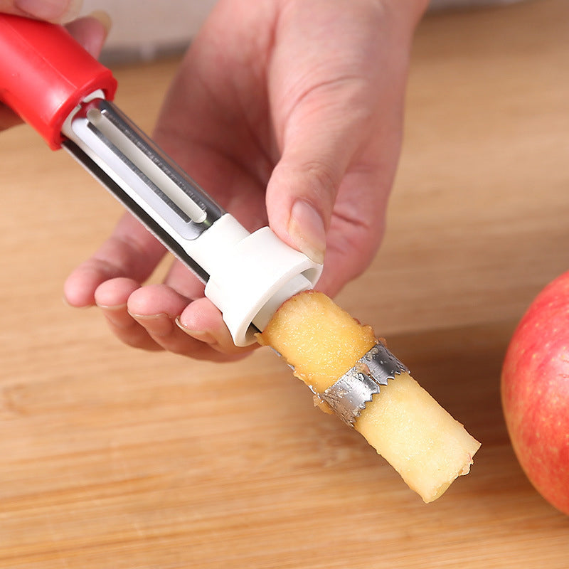 Fruit Peeler and Corer Stainless Steel | Curved Blade with Built-In Corer | Quick, Mess-Free Fruit Prep Tool Today