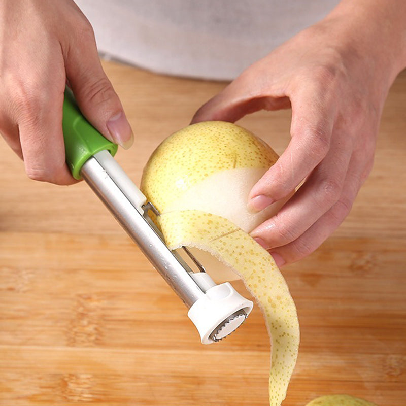 Fruit Peeler and Corer Stainless Steel | Curved Blade with Built-In Corer | Quick, Mess-Free Fruit Prep Tool Today