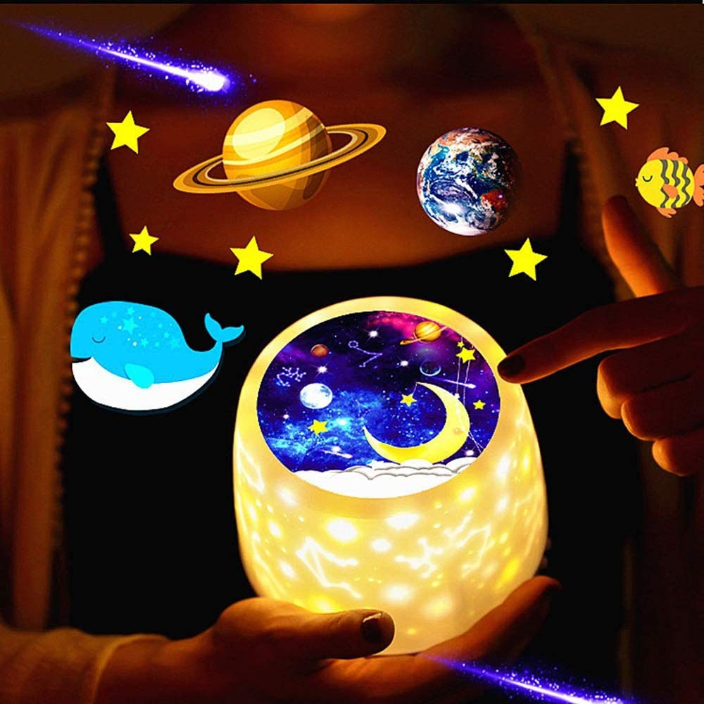 Galaxy Star Projector Light LED | Interchangeable Light Discs & USB Power | Creates Calming Starry Room Ambience
