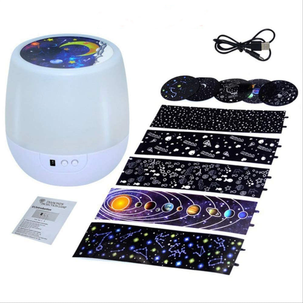 Galaxy Star Projector Light LED | Interchangeable Light Discs & USB Power | Creates Calming Starry Room Ambience