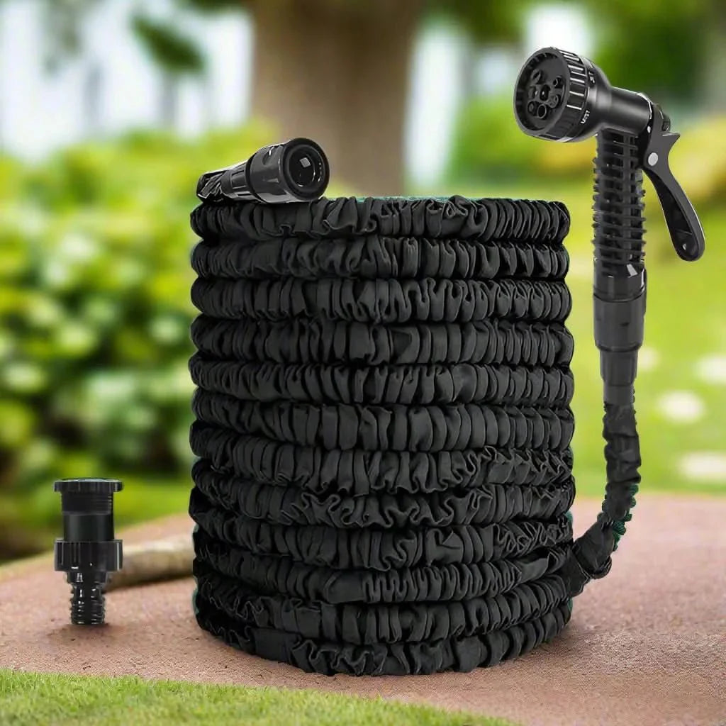 Garden Hose Pipe | Multi-Pattern Spray Gun, Tap Adaptor