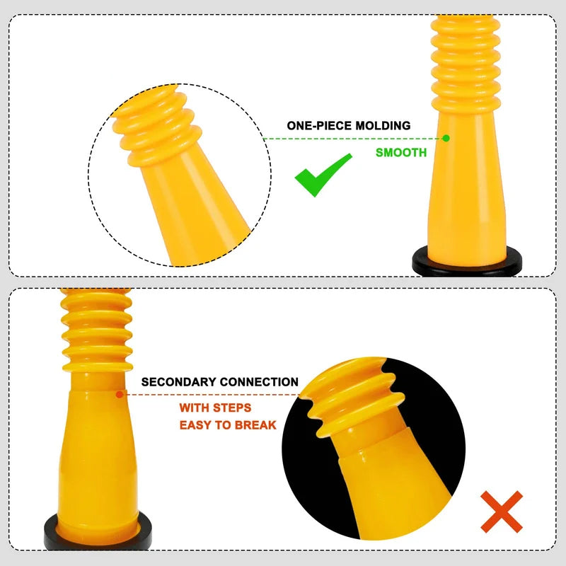 Gas Can Spout Replacement HDPE | Flexible Nozzle & Anti-Spill Cap | Fits Most Oil Cans, Leak-Free Seal, No Drilling Needed