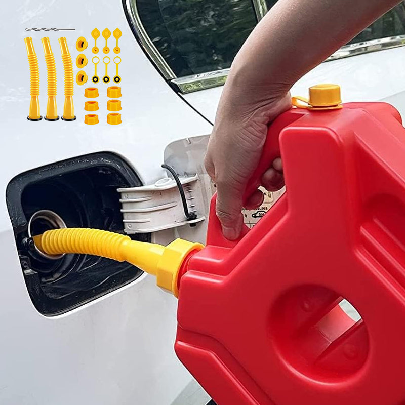 Gas Can Spout Replacement HDPE | Flexible Nozzle & Anti-Spill Cap | Fits Most Oil Cans, Leak-Free Seal, No Drilling Needed