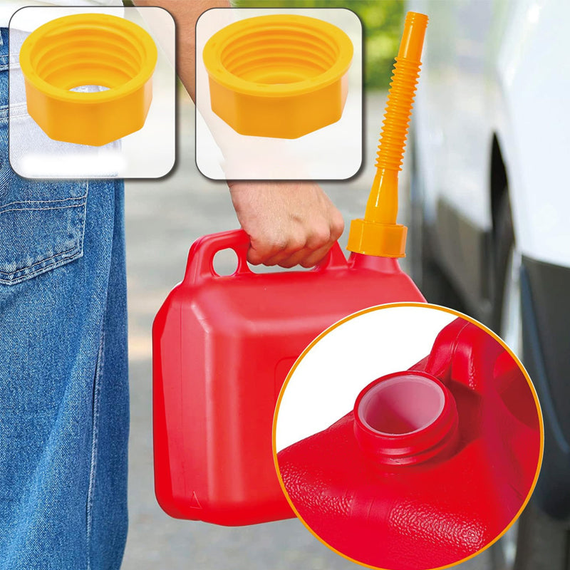 Gas Can Spout Replacement HDPE | Flexible Nozzle & Anti-Spill Cap | Fits Most Oil Cans, Leak-Free Seal, No Drilling Needed